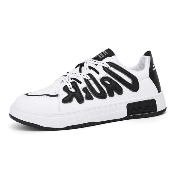 Letter Print Casual Sneakers Lace Up Soft Sole Platform Skate Shoes Low-top Colorblock Walking Shoes-dc8860